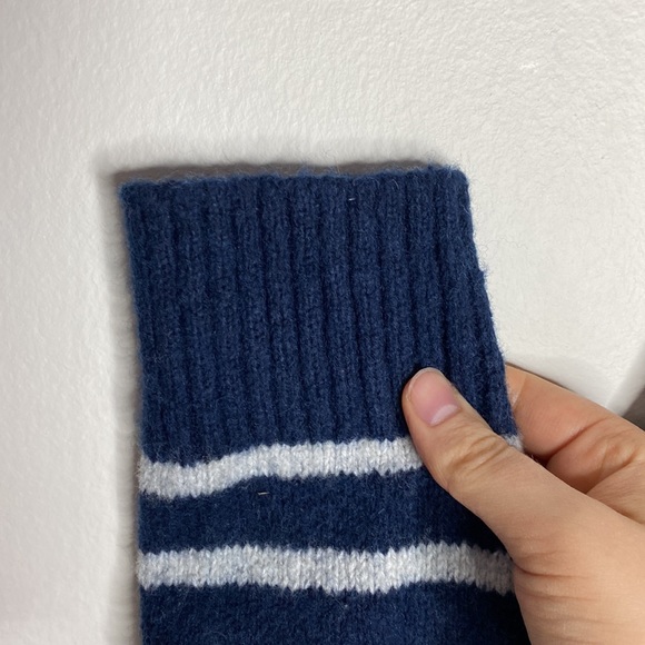 American Eagle Seriously soft striped wool blend mockneck quarter zip sweater M - Picture 6 of 10